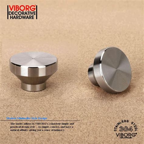 VIBORG 304 Stainless Steel Kitchen Cabinets Knobs, Round 